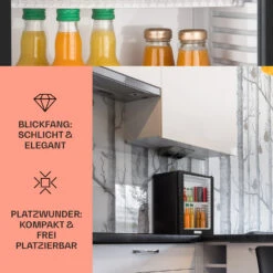 MKS-12 Minibar 24 Liter Klasse E Schwarz Glas 0dB -Küchenbedarf Angebote 10005439 DE 0003 usp