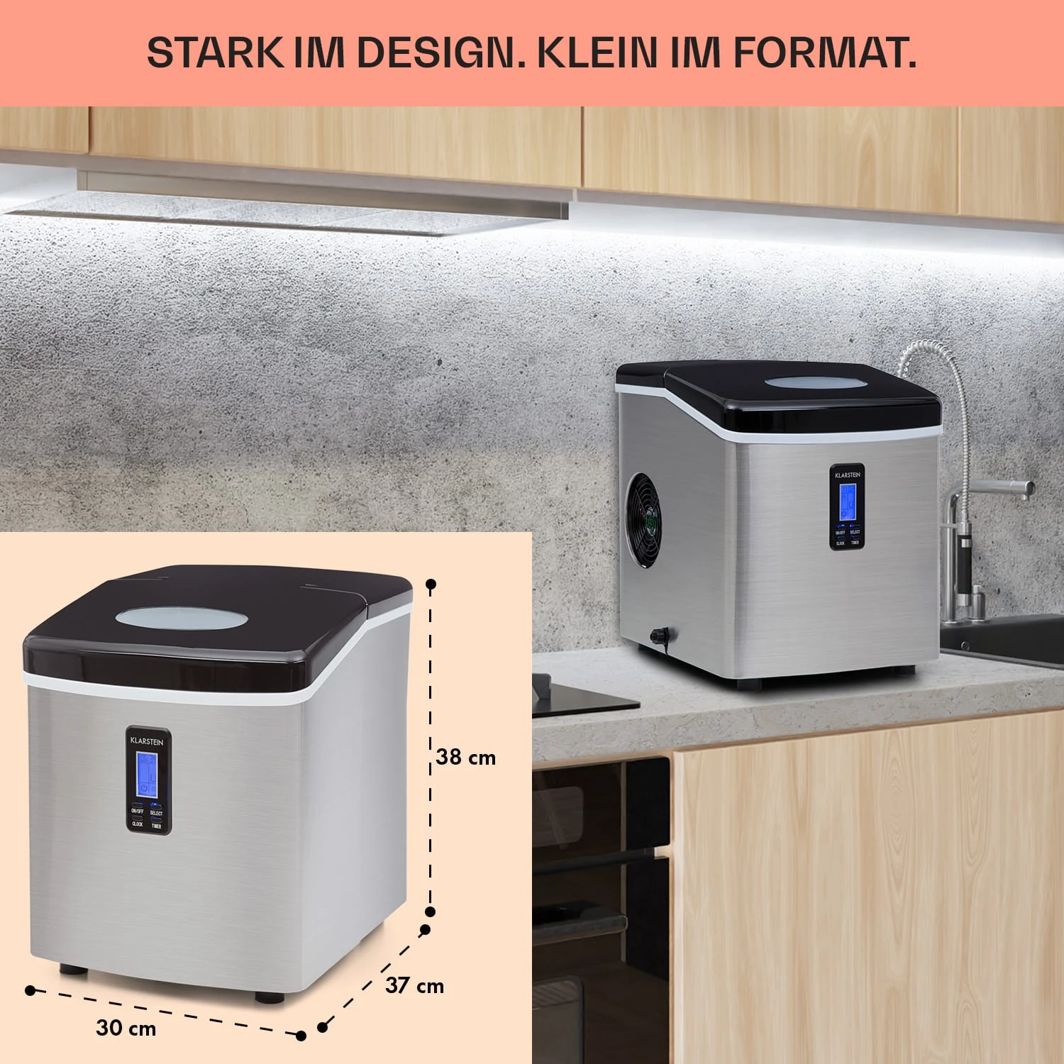 Mr. Black-Frost Eismaschine 150W Edelstahl Schwarz 15kg 8 Mr. Black-Frost Eismaschine 150W Edelstahl Schwarz 15kg – Bild 6