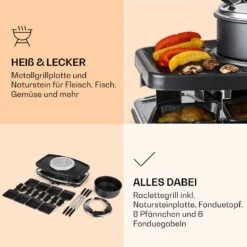 Entrecote 2-in-1 Raclettegrill & Fondue Naturstein 1100W 8 Personen -Küchenbedarf Angebote 10022268 de 0005 logo