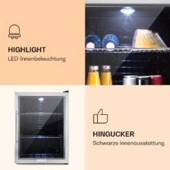 Beersafe XL Kühlschrank 60 Liter 2 Böden Panoramaglastür Edelstahl -Küchenbedarf Angebote 10027672 de 0003 logo
