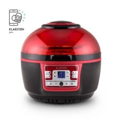 VitAir Turbo Heißluftfritteuse Rot-schwarz 1400W Grillen Backen 9l -Küchenbedarf Angebote 10028289 yy 0004 logo Klarstein VitAir Heissluftfritteuse V2 rot schwarz
