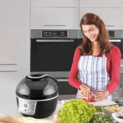 VitAir Turbo Heißluftfritteuse Grau-schwarz 1400W Grillen Backen 9l -Küchenbedarf Angebote 10028290 yy 0004 ambient klarstein vitair heissluft frieteuse