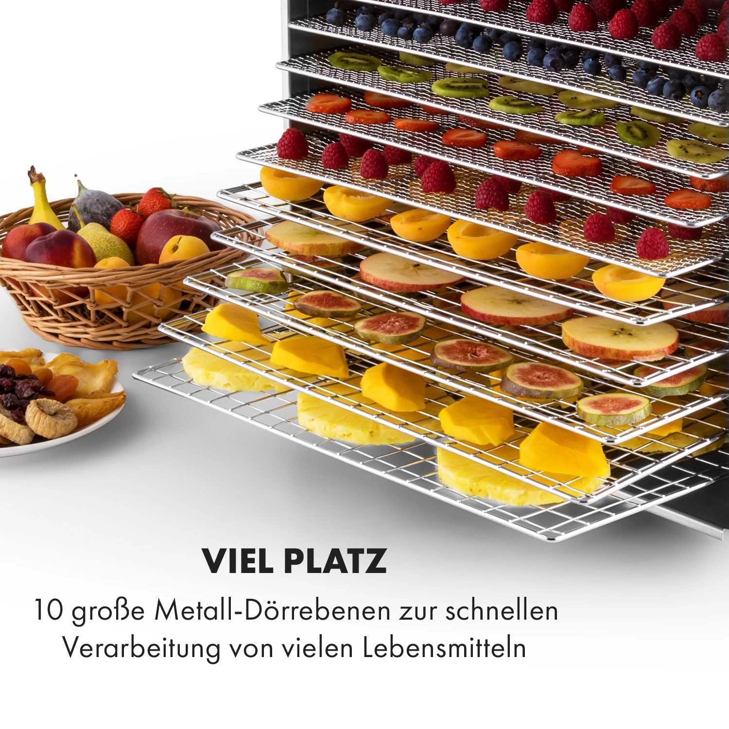 Fruit Jerky Steel 10 Dörrautomat 10 Etagen 1000 W Fläche: 1,5 M² Timer 6 Fruit Jerky Steel 10 Dörrautomat 10 Etagen 1000 W Fläche: 1,5 M² Timer – Bild 4