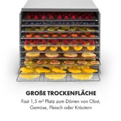 Fruit Jerky Steel 10 Dörrautomat 10 Etagen 1000 W Fläche: 1,5 M² Timer 15 Fruit Jerky Steel 10 Dörrautomat 10 Etagen 1000 W Fläche: 1,5 M² Timer -Küchenbedarf Angebote 10028437 de 0006 logo