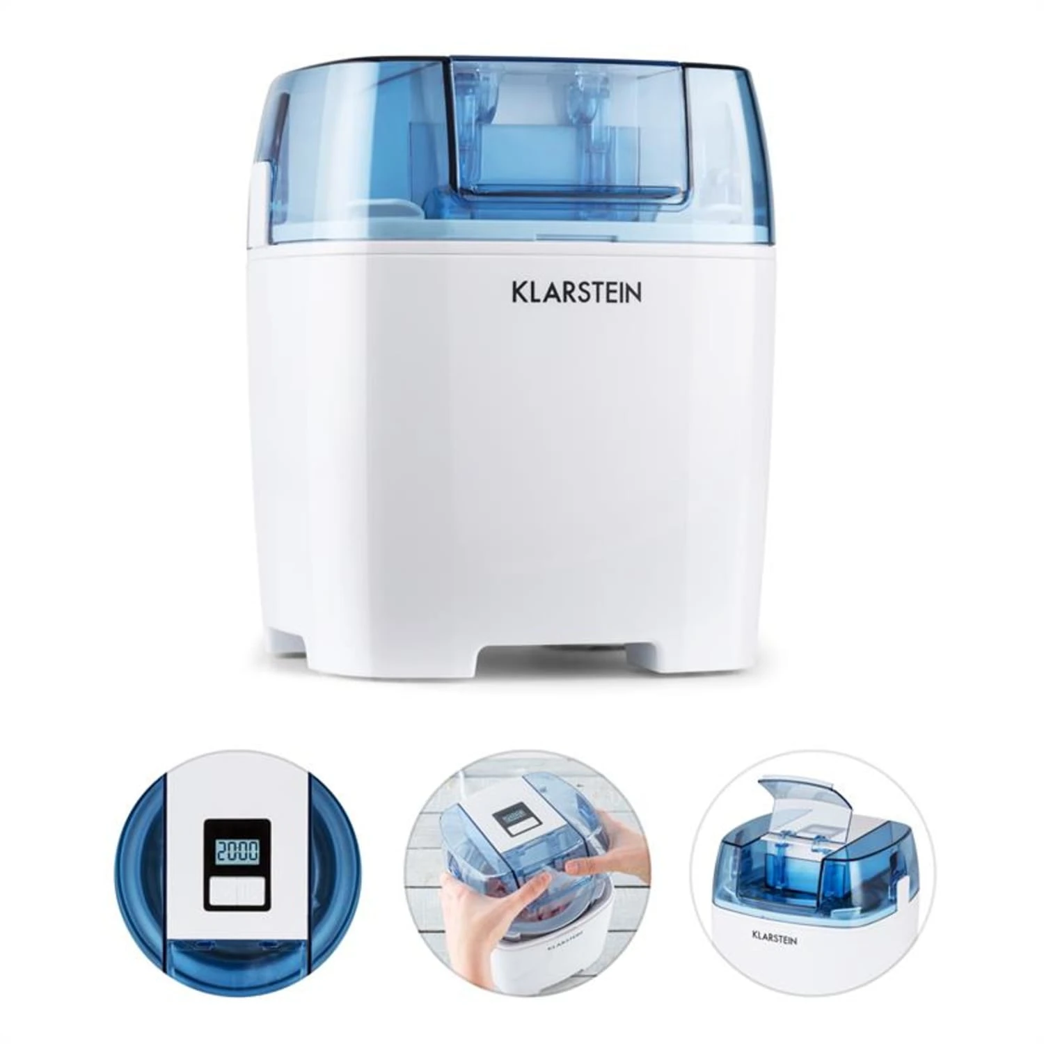 Creamberry Eiscremebereiter Flaschenkühler Frozen Yogurt 1,5l Weiß 4 Creamberry Eiscremebereiter Flaschenkühler Frozen Yogurt 1,5l Weiß – Bild 2