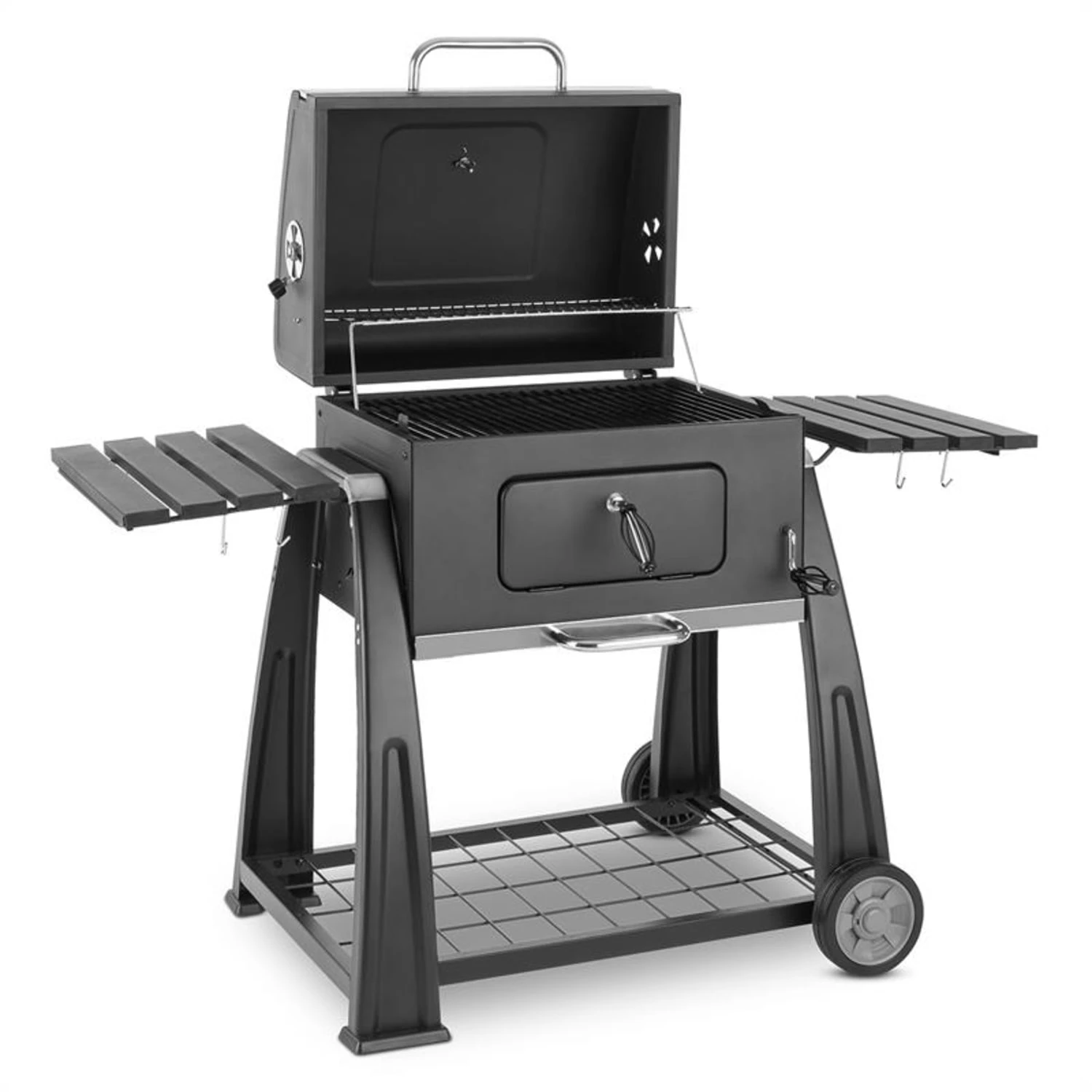 Bigfoot Holzkohlegrill Smoker BBQ-Grill 55 X 40 Cm Stahl Schwarz 3 Bigfoot Holzkohlegrill Smoker BBQ-Grill 55 X 40 Cm Stahl Schwarz