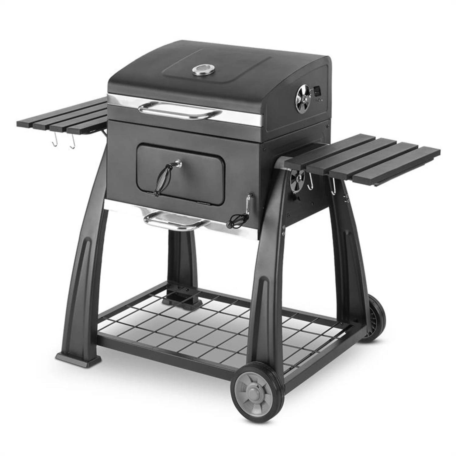 Bigfoot Holzkohlegrill Smoker BBQ-Grill 55 X 40 Cm Stahl Schwarz 10 Bigfoot Holzkohlegrill Smoker BBQ-Grill 55 X 40 Cm Stahl Schwarz – Bild 8