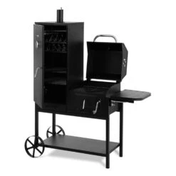 Fleischbrocken Holzkohlegrill Smoker Räucherofen BBQ-Grill Schwarz 15 Fleischbrocken Holzkohlegrill Smoker Räucherofen BBQ-Grill Schwarz -Küchenbedarf Angebote 10030554 yy 0007 front Professional charcoal grill and smoker