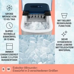 On-The-Rocks Eismaschine LED | 12kg Je 24h | 2.1l | Edelstahl Schwarz -Küchenbedarf Angebote 10031372 de 0002 usp