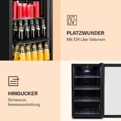 Beersafe 4XL Kühlschrank 124 Liter 4 Böden Panoramaglastür Edelstahl -Küchenbedarf Angebote 10031929 de 0004 logo