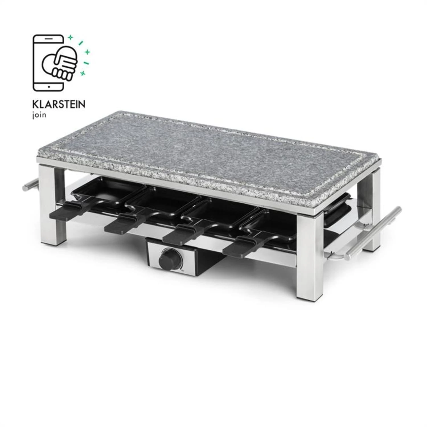 Schmelzlette Raclette 1500W Naturstein-Platte Edelstahlgehäuse 9 Schmelzlette Raclette 1500W Naturstein-Platte Edelstahlgehäuse – Bild 7