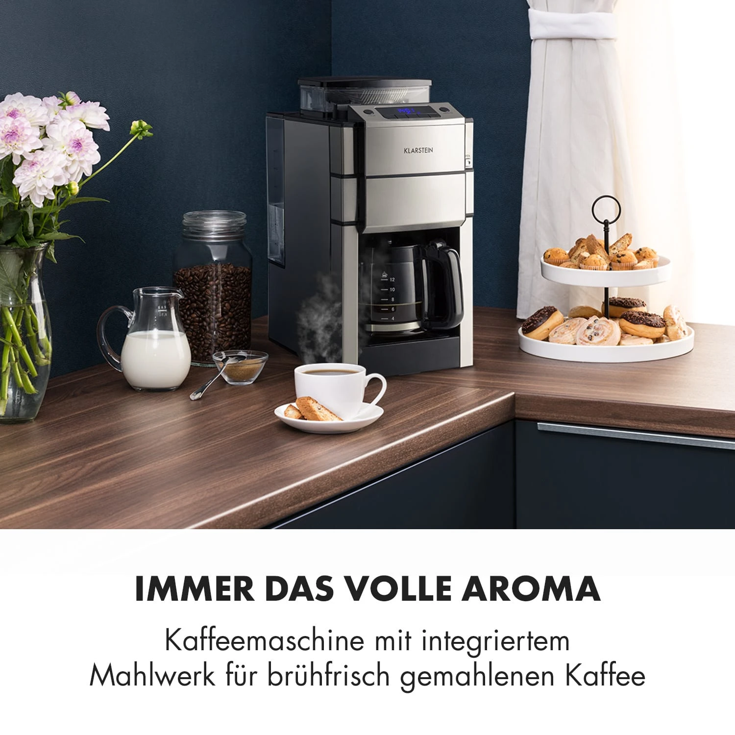 Aromatica X Kaffeemaschine Mahlwerk Glaskanne Aroma+ Edelstahl 4 Aromatica X Kaffeemaschine Mahlwerk Glaskanne Aroma+ Edelstahl – Bild 2