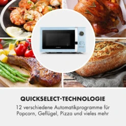 Fine Dinesty 2-in-1-Mikrowelle: 23l 800W / Grill: 1000W Blau 14 Fine Dinesty 2-in-1-Mikrowelle: 23l 800W / Grill: 1000W Blau -Küchenbedarf Angebote 10032201 de 0005 logo