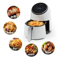 AirVital Heißluftfritteuse 1300W 2,5l CeraPlus-Antihaft Touch Weiß -Küchenbedarf Angebote 10032331 yy 0003 logo Klarstein AirVital Heissluftfritteuse 1300W weiss