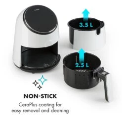 AirVital Heißluftfritteuse 1300W 2,5l CeraPlus-Antihaft Touch Weiß -Küchenbedarf Angebote 10032331 yy 0006 logo Klarstein AirVital Heissluftfritteuse 1300W weiss