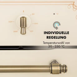 Victoria Einbaubackofen Retro-Design 9 Funktionen 50-250°C Elfenbein -Küchenbedarf Angebote 10032485 de 0005 logo