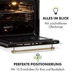 Victoria Einbaubackofen Retro-Design 9 Funktionen 50-250°C Elfenbein -Küchenbedarf Angebote 10032485 de 0007 logo