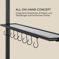 Steakhouse Grilldach 220x215x140cm PE 180 G/m² Flammhemmend Stahl Grau -Küchenbedarf Angebote 10032523 de 0004 logo