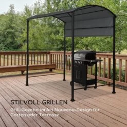 Steakhouse Grilldach 220x215x140cm PE 180 G/m² Flammhemmend Stahl Grau -Küchenbedarf Angebote 10032523 de 0005 logo