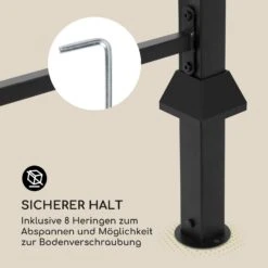 Steakhouse Grilldach 220x215x140cm PE 180 G/m² Flammhemmend Stahl Grau -Küchenbedarf Angebote 10032523 de 0008 logo