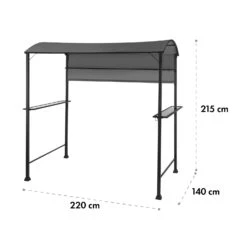 Steakhouse Grilldach 220x215x140cm PE 180 G/m² Flammhemmend Stahl Grau -Küchenbedarf Angebote 10032523 yy 0011 logo