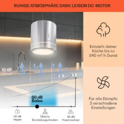 Tron Ambience Inselabzugshaube Ø38cm Umluft 540m³/h LED Edelstahl -Küchenbedarf Angebote 10032579 de 0003 usp