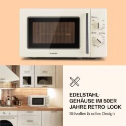 Caroline Mikrowellen-Grill 20 Ltr 700 W / 1000 W Ø 25,5cm Retro -Küchenbedarf Angebote 10032641 de 0005 logo