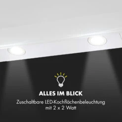 Annabelle 60 Dunstabzugshaube Glas 595 M³/h Touch-Armatur Weiß -Küchenbedarf Angebote 10032684 de 0006 logo