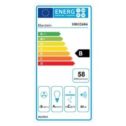 Annabelle 60 Dunstabzugshaube Glas 595 M³/h Touch-Armatur Weiß -Küchenbedarf Angebote 10032684 energy label