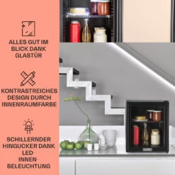 Brooklyn 32 Mini-Kühlschrank Glastür LED Ablage -Küchenbedarf Angebote 10032779 DE 0003 usp