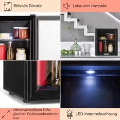 Brooklyn 32 Mini-Kühlschrank Glastür LED Ablage -Küchenbedarf Angebote 10032779 DE 0005 usp