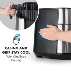 AeroVital Heißluftfritteuse 1700W 5,4 Liter Timer Edelstahl Silber 17 AeroVital Heißluftfritteuse 1700W 5,4 Liter Timer Edelstahl Silber -Küchenbedarf Angebote 10032848 yy 0006 logo Klarstein AeroVital Heissluftfritteuse silber reedit