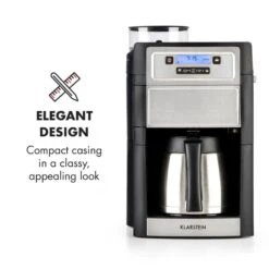 Aromatica II Thermo Kaffeemaschine, Mahlwerk, 1,25 L, Silber -Küchenbedarf Angebote 10032875 yy 0003 logo Klarstein Aromatica II Thermo Kaffeemaschine silber