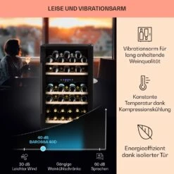 Barossa 40 Duo Weinkühlschrank 2 Zonen 41 Flaschen Glastür Touch LED -Küchenbedarf Angebote 10032924 de 0004 usp