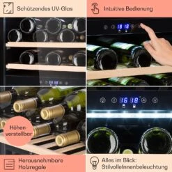 Barossa 40 Duo Weinkühlschrank 2 Zonen 41 Flaschen Glastür Touch LED -Küchenbedarf Angebote 10032924 de 0005 usp