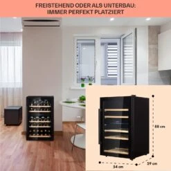 Barossa 40 Duo Weinkühlschrank 2 Zonen 41 Flaschen Glastür Touch LED -Küchenbedarf Angebote 10032924 de 0006 usp