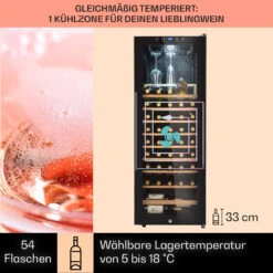 Barossa 54 Uno Weinkühlschrank 155 L 54 Flaschen Glastür Touch LED 12 Barossa 54 Uno Weinkühlschrank 155 L 54 Flaschen Glastür Touch LED -Küchenbedarf Angebote 10032925 de 0003 usp