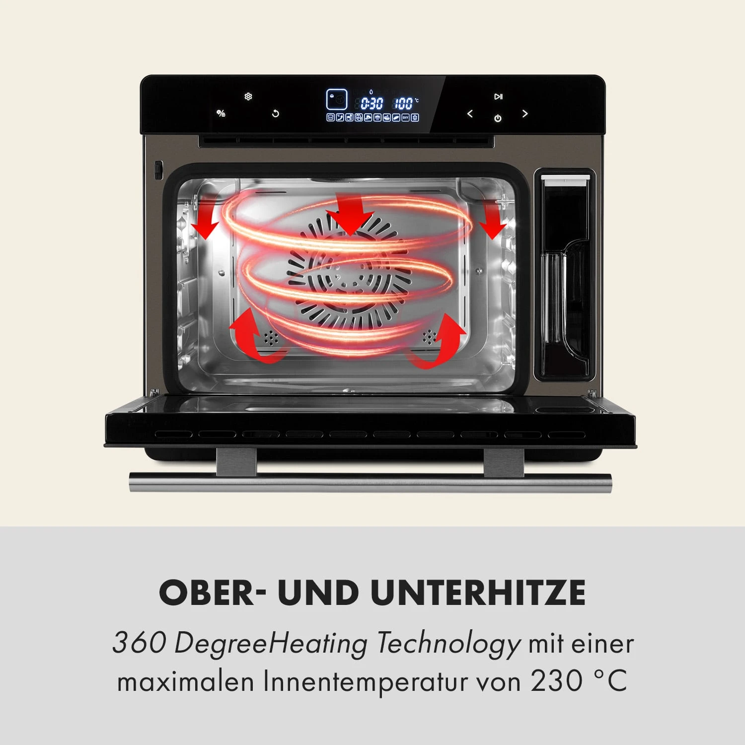 MasterFresh Dampfbackofen 230°C 24l Touch-Bedienfeld Schwarz 6 MasterFresh Dampfbackofen 230°C 24l Touch-Bedienfeld Schwarz – Bild 4