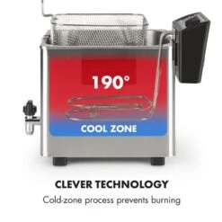 Family Fry Fritteuse 3000W Oil Drain Technology Edelstahl Silber -Küchenbedarf Angebote 10033342 yy 0006 logo Klarstein Family Fry Fritteuse 3000W silber