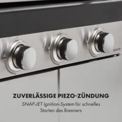 Gazooka 3.0T BBQ Grill 3x3kW Brenner 4 Rollen Edelstahl -Küchenbedarf Angebote 10033533 de 0008 logo