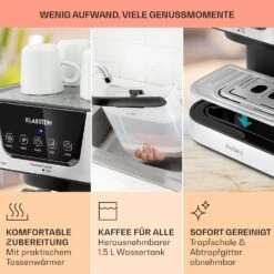 Arabica Espressomaschine 1050W 15 Bar 1,5l Touch-Bedienfeld Edelstahl -Küchenbedarf Angebote 10033729 de 0006 usp