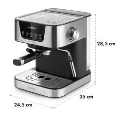 Arabica Espressomaschine 1050W 15 Bar 1,5l Touch-Bedienfeld Edelstahl -Küchenbedarf Angebote 10033729 yy 0011 dimensions