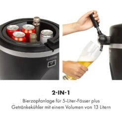 Tap2Go Mobile 2-in1 Bierzapfanlage Mit Getränkekühler 5l/13l Schwarz -Küchenbedarf Angebote 10034006 de 0003 logo