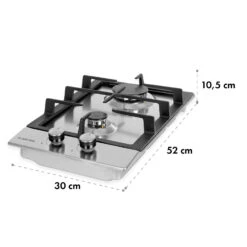 Ignito Domino Gaskochfeld 2-flammig Sabaf-Brenner Edelstahl Silber -Küchenbedarf Angebote 10034108 yy 0009 logo