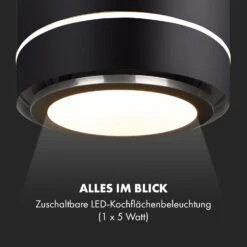 Tron Ambience Inselabzugshaube Ø38cm Umluft 540m³/h LED Schwarz -Küchenbedarf Angebote 10034213 de 0008 logo