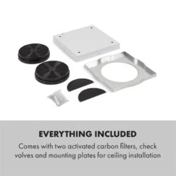 Tron Ambience Inselabzugshaube Ø38cm Umluft 540m³/h LED Schwarz -Küchenbedarf Angebote 10034213 yy 0010 logo Klarstein Tron Ambience Inselabzugshaube schwarz