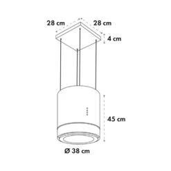 Tron Ambience Inselabzugshaube Ø38cm Umluft 540m³/h LED Schwarz -Küchenbedarf Angebote 10034213 yy 0011 logo Klarstein Tron Ambience Inselabzugshaube schwarz