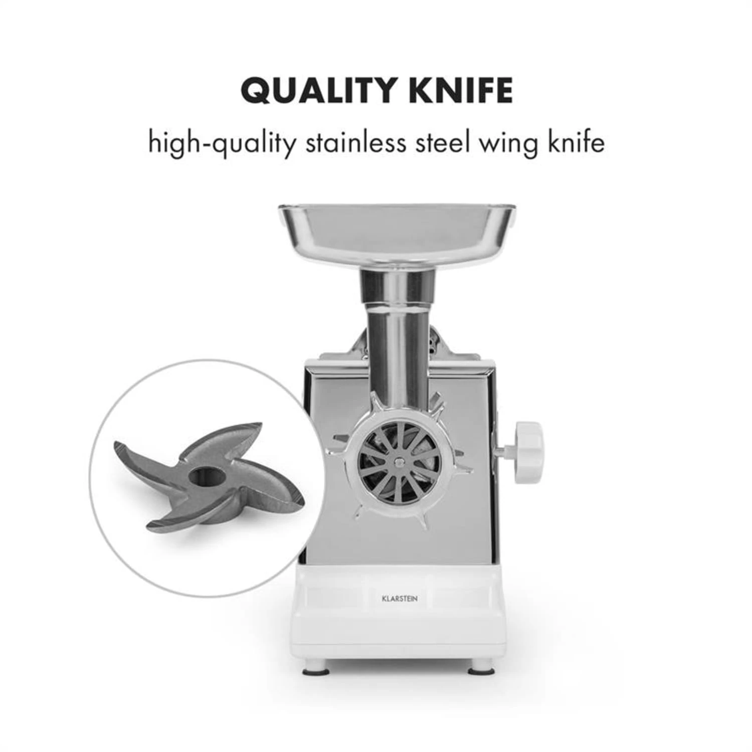 Kraftprotz Elektrischer Fleischwolf 700 W Kupfermotor Edelstahl 6 Kraftprotz Elektrischer Fleischwolf 700 W Kupfermotor Edelstahl – Bild 4