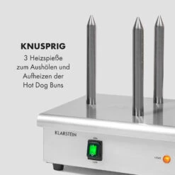 Wurstfabrik 600 Hot Dog Maker 600W 3 Spieße 5L 30-100°C Glas Edelstahl -Küchenbedarf Angebote 10034454 de 0005 logo