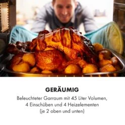 Masterchef 45 Mini-Backofen 45l 2000W 100-230 °C Timer Silber -Küchenbedarf Angebote 10034497 de 0004 logo